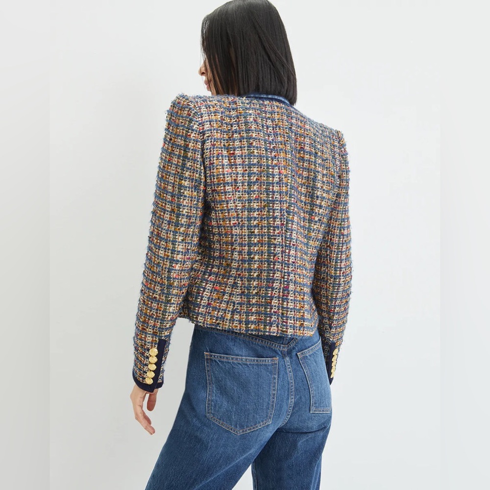 Veronica Beard Lars Tweed Jacket w/ gold buttons Sz. 2 - Picture 6 of 8